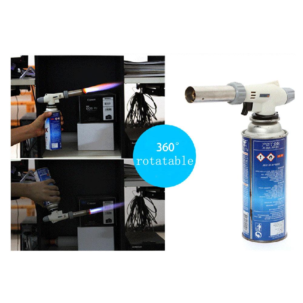 360 degrees  Rotatable Reliable Safe Butane Gas Torch Burner Auto Ignition Camping BBQ Flamethrower Flame