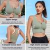 Women's Support Cross Back Wirefree Removable Cups Women's Zipper Front Closure Yoga Sport Bra Sports Bra