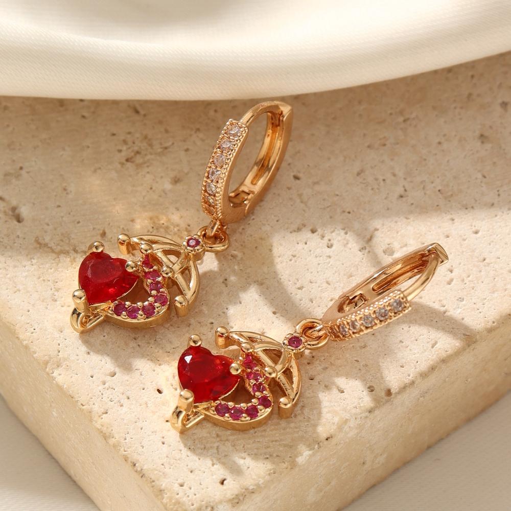 1 Pair Fashion Geometric Shapes Dangle Earrings for Women Cubic Zirconia Jewelry Daily Wedding Party Accessories