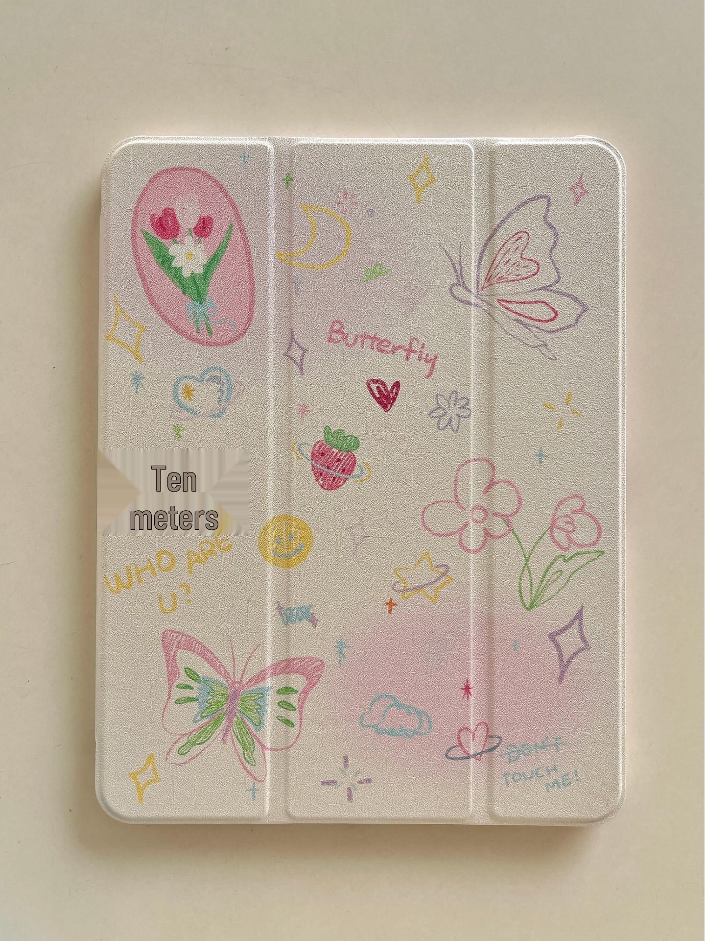iPad Air 5 & Mini 6 Tulip Butterfly Protective Case with Tri-Fold Stand iPad mini 6/7 (8.3-inch)
