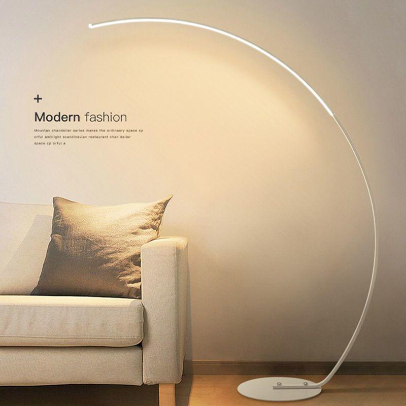 Minimalist Curved LED Floor Lamp for Living Room Art Showrooms
