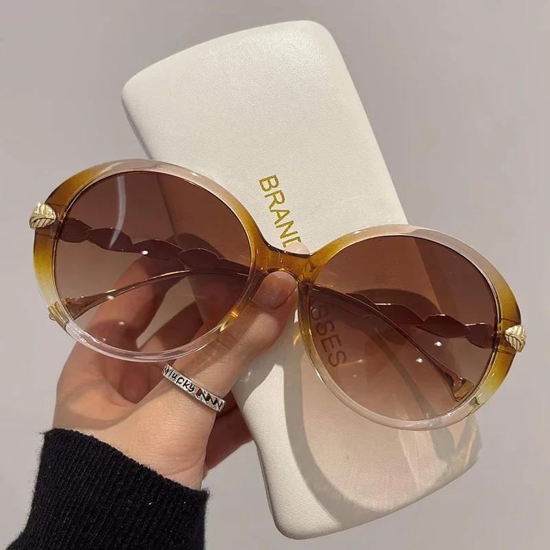 Luxury Brand Designer Round Sunglasses Women for Men  Vintage Fashion Sun Glasses Trendy Punk Oversized Big Frame Shades