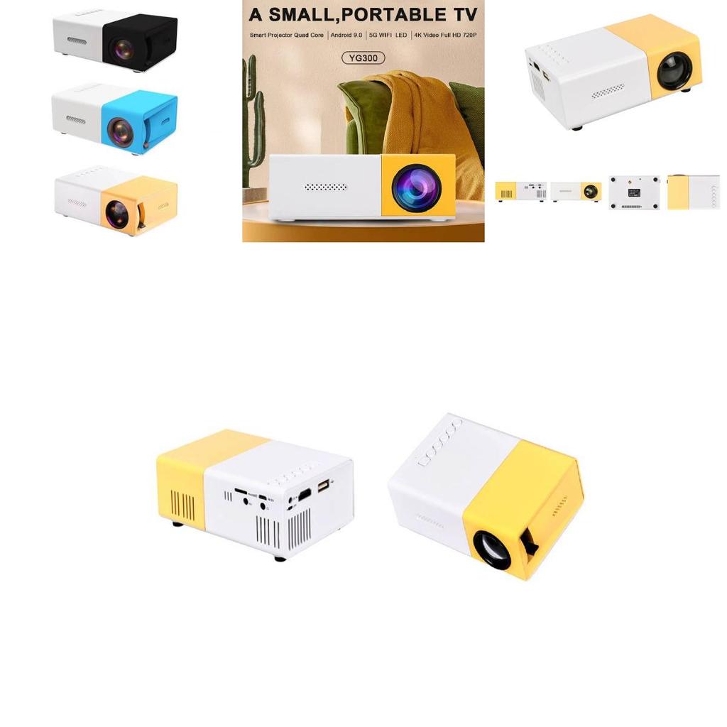 Compact Led Yg300 Home Office Mini Projector With 1080p Hd Resolution And 3d Capability