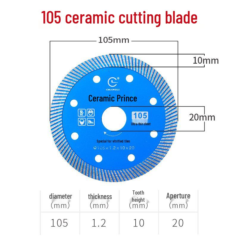 Ultra-thin 105mm Diamond Saw Blade for Ceramic, Marble & Vitrified Tiles - Fits Angle Grinders