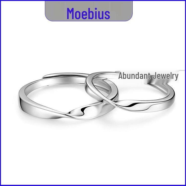 Adjustable Couple Rings: Korean Style White Gold Plated Valentine's Jewelry