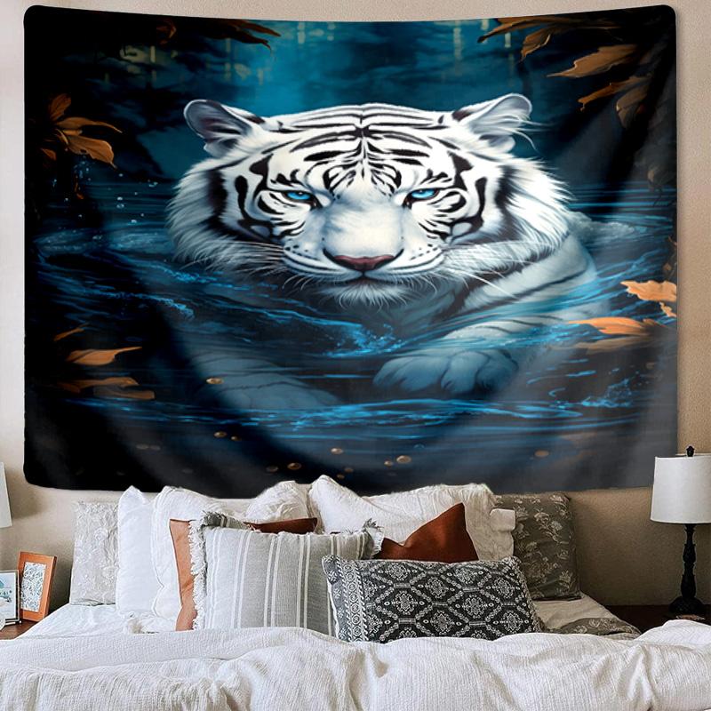 Tiger In The Snowstorm Tapestry Room Decoration Wall Hanging for Living Room Bedroom, Dormitory, Birthday and Christmas Gifts