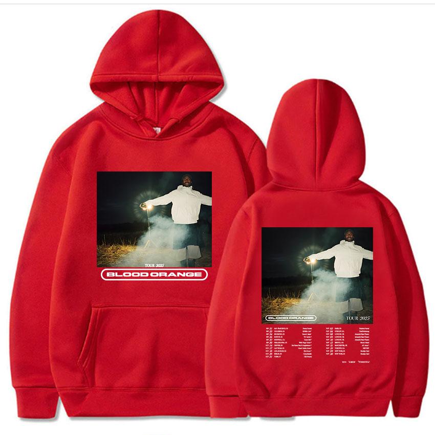 Blood Orange Tour 2025 Hoodies Autumn Winter Men Women Sweatshirt Singer Fashion Graphic Printing Pullovers Hooded Long Sleeve Hoodie