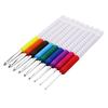 9pc/set Knitting Needles, Sweater Crochet Needles, Curved Handle Muliticolor Crochet Hooks, DIY Weaving Sweater Tool Set