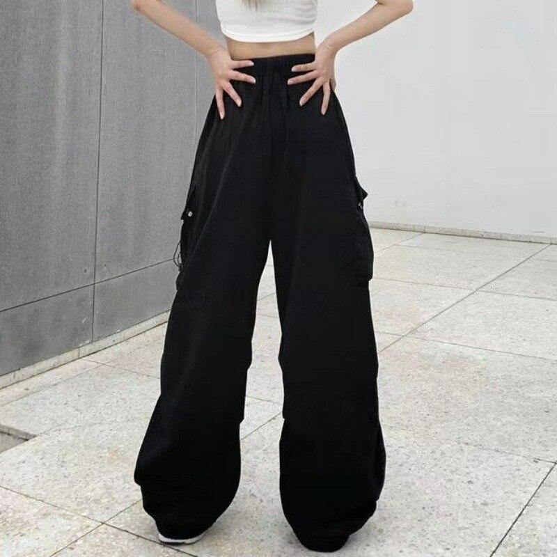 Casual Loose Wide Leg Pants Women Streetwear Fashion Straight Baggy Cargo Pants Joggers Y2k Women Trousers With Pockets 28958