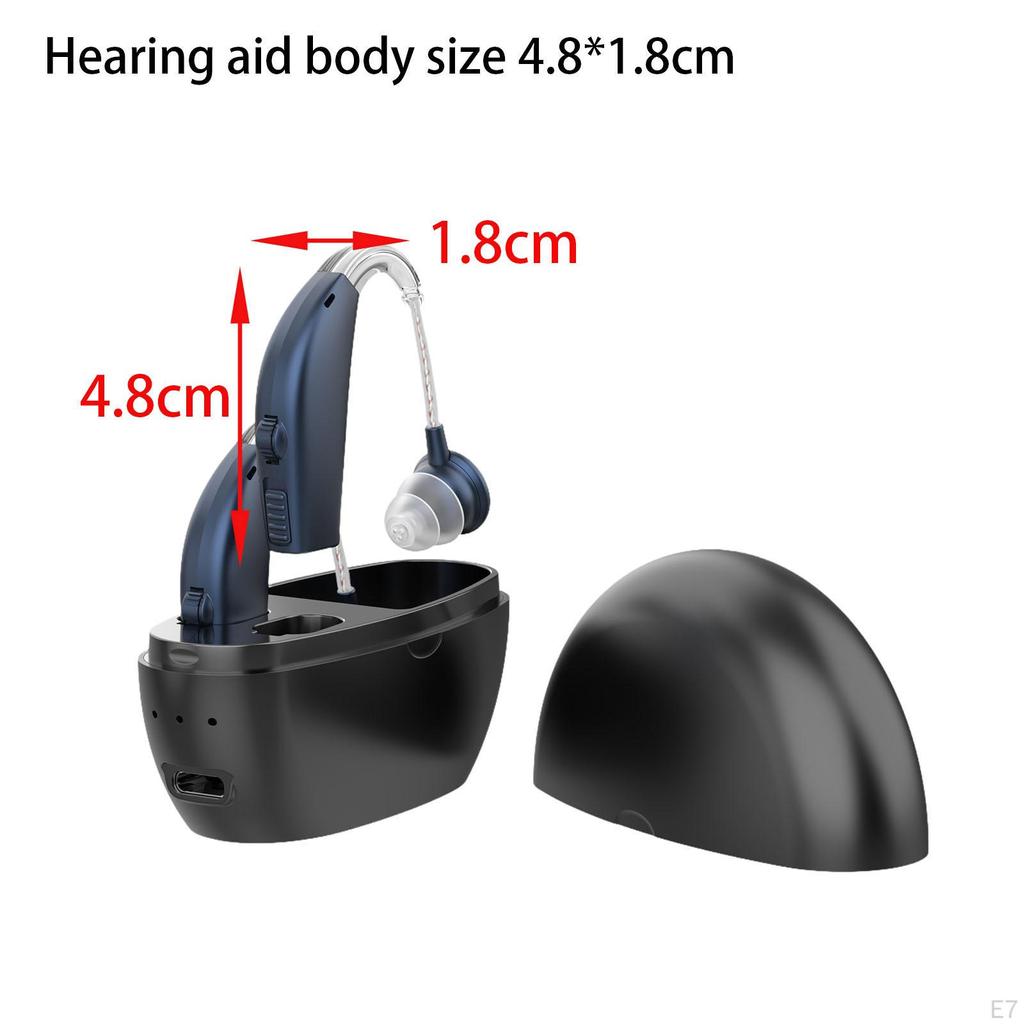 Hearing Amplifier Portable Intelligent Noise Canceling Earphone Voice Device Skin Black