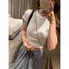 Lace Love Bow Short-sleeved Summer T-shirt Women's Slimming Short Top