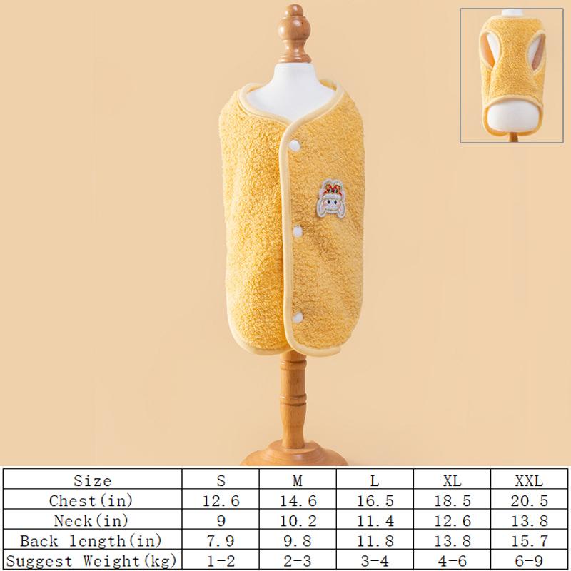 Autumn Winter Warm Dog Clothes Soft Fleece Pet Vest Puppy Jacket for Small Dog Cat Coat Costume Pet Clothes