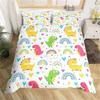 Rainbow Twin Duvet Cover Set For Girl Pink And Yellow Rainbow Star Duvet Cover Cartoon Rainbow For Bedroom Decoration Women Kid
