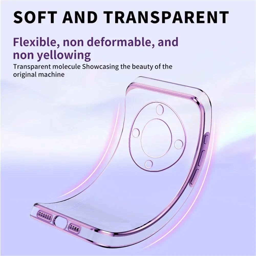 Magic 7 Lite Plating Magnetic Bracket HD Case for Honor Magic 7 Pro 6 5 Lite Honor X9C X9B X9A X8A/B TPU Shockproof Soft Shell
