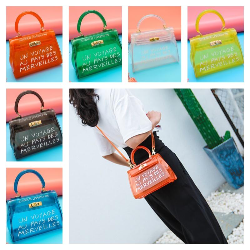 Candy-colored Transparent Shoulder Bag For Women Pvc Material Jelly Bag Medium Size Ideal For Daily Wear