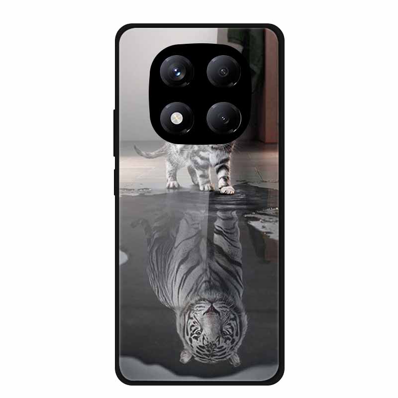 Tempered Glass Phone Case for Redmi Note 14 Pro 4G Cover Lion Wolf Hard Shell for Xiomi Redmi Note14Pro 4G Note 14Pro Cover Cool
