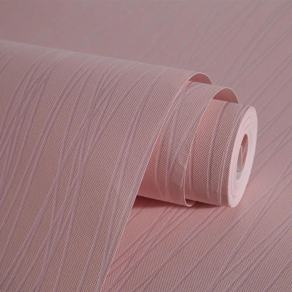 Hotel Non-Woven Striped Wallpaper Beige Modern Simple Plain Vertical Striped Wallpaper