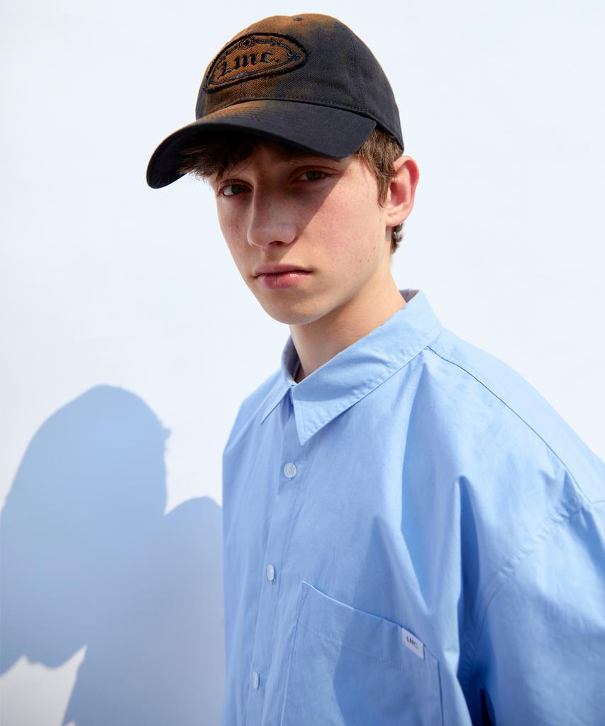 LMC Washed Denim Gothic Oval 6Panel Cap Washed Black