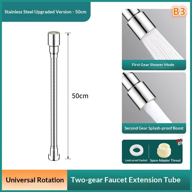 Water-saving Faucet Extender Stainless Steel for Bathroom Sink and Washbasin