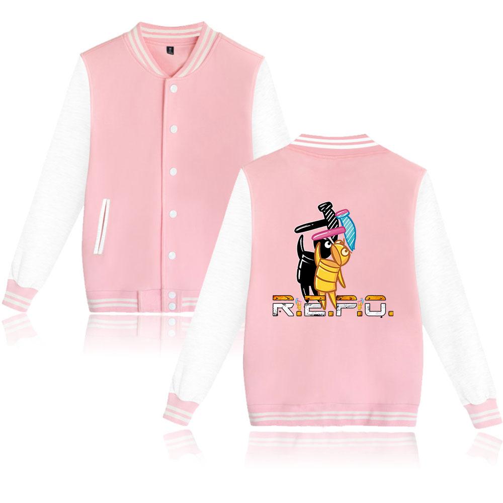 

Модная куртка REPO для женщин и мужчин, свободная куртка Harajuku для бейсбола, женская уличная одежда, весна-осень, верхняя одежда-бомбер XXS розовый