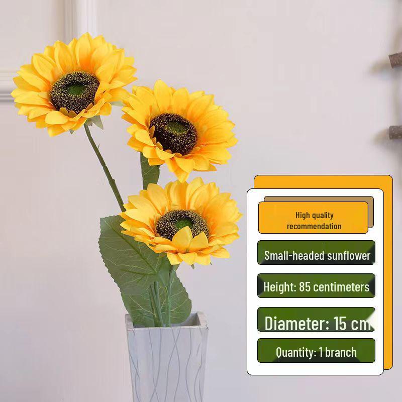 Large High Branch Sunflower Artificial Flower Bouquet for Living Room Decoration