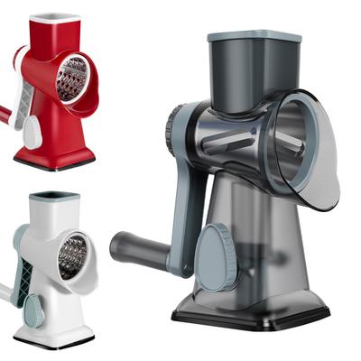 Rotary Käse Reibe Multifunktionale Manuelle Gemüseschneider Erdnuss Nüsse Mühle mit 3 Walzen Transparenter Obst- & Gemüsehobel