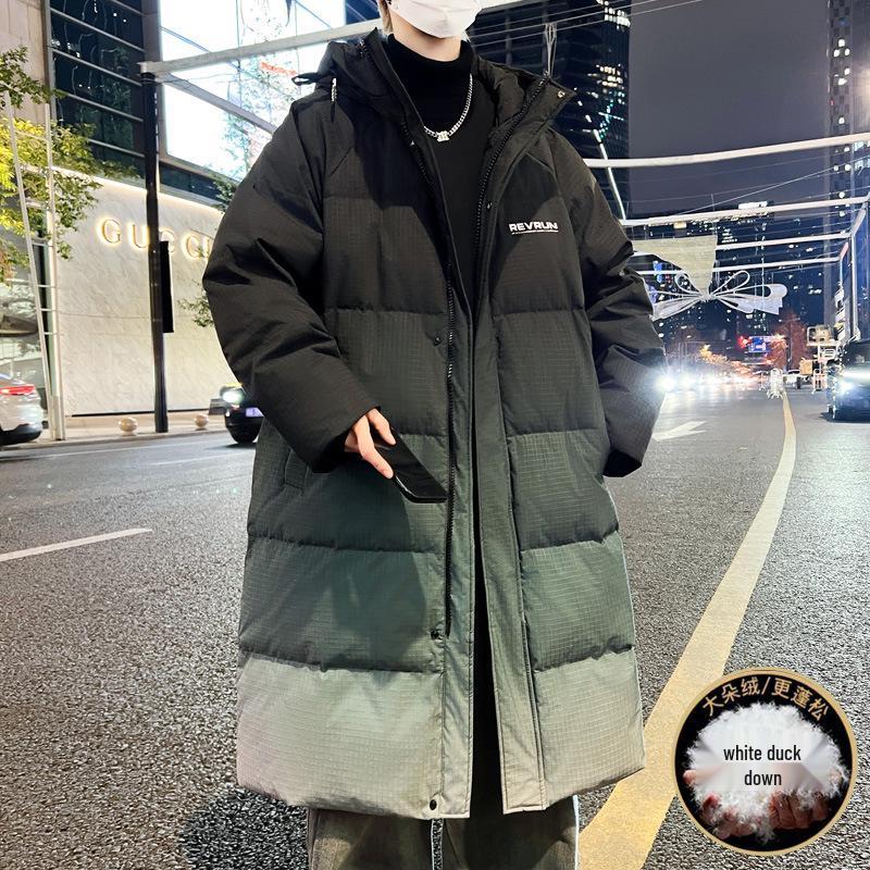 Men's Youth Mid-Length Down Jacket - Winter Thickened Coat for Junior and High School Students