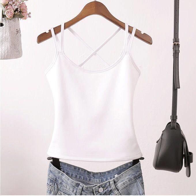 Sling Vest Women's Underwear Internet Celebrity Large Size Outside Wear Versatile Inside - Piece Student Thin Belt Bottoming Shirt