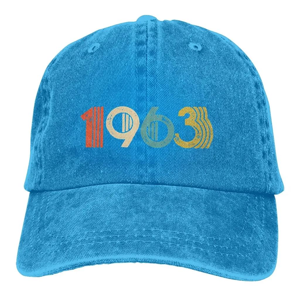 1963 Multicolor Hat Peaked Men Women's Cowboy Cap Vintage 55th Birthday Baseball Caps Personalized Visor Protect Hats