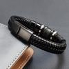 2026 New Style Domineering Hand-woven Combination Accessory Stainless Steel Men's Leather Bracelet Fashion Man Jewelry Wholesale