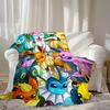 Kawaii E-Eevees Blanket Furry Sofa Blankets Fluffy New Year Bedspread on the Bed Camping Home and Decoration Anime Sofas Picnic