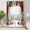 Christmas Snow Scene Forest Printed Curtains Pole Bag Home Decoration Room Curtain Set Of 2 Made Polyester Washable
