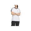 Adidas Essential 3-Stripes T-Shirt Casual Striped Print Color Block Round Neck Short Sleeve Raglan T-Shirt Women Tops White JI6978