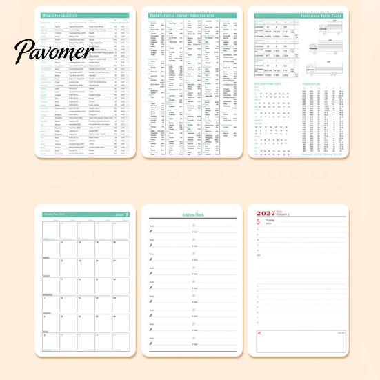 2027 Daily Planner with Monthly And Annual Schedule, A5 Thick Ink-proof Paper Portable Office Stationery Agenda Notebook, Durable PU Leather