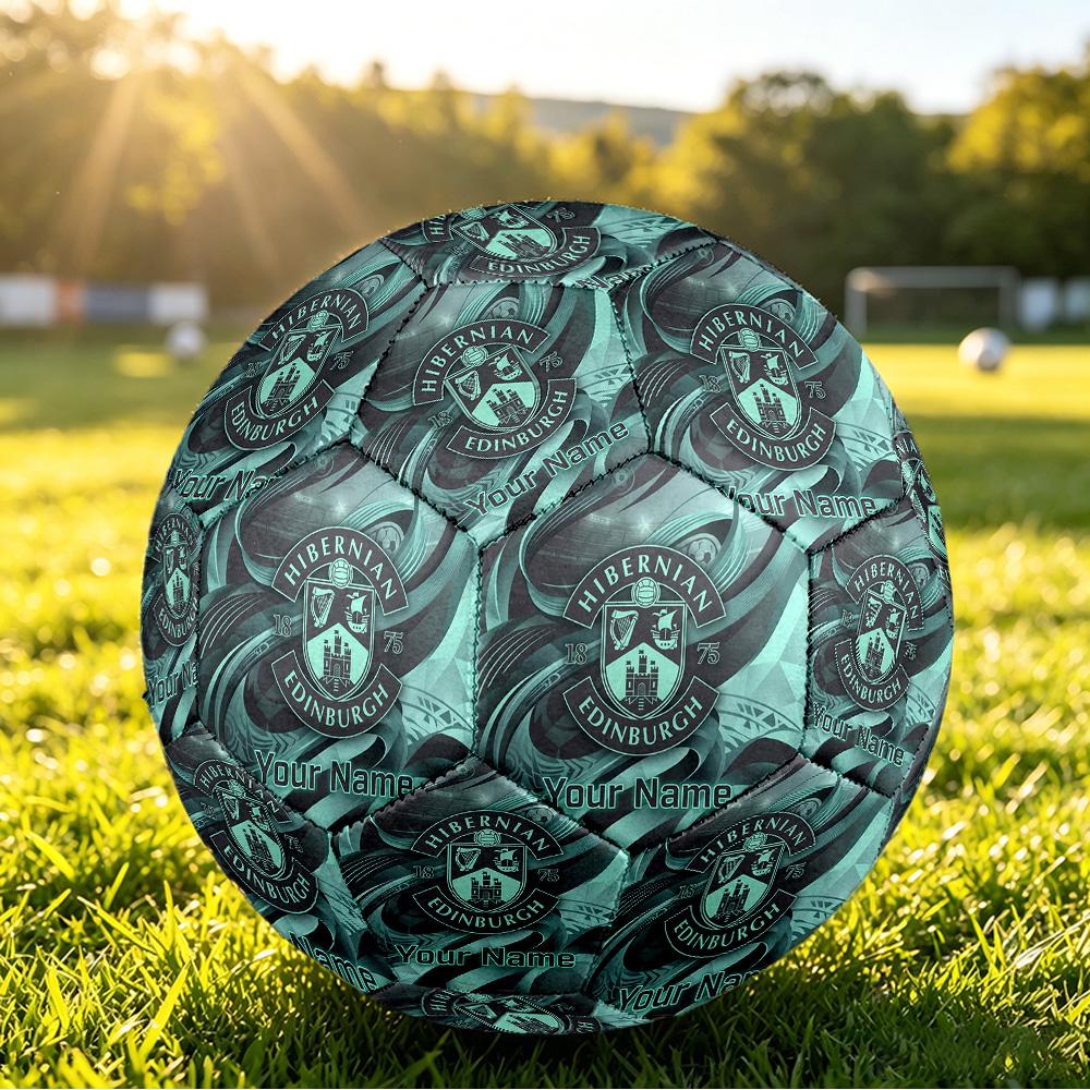 Personalized Size 5 Football Hibernian FC Pattern Outdoor Game Sports Ball Gift