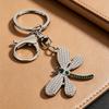 Tas Hanger Strass Libelle Bedel Zinklegering Sleutelhanger Hanger Gegalvaniseerde Afwerking Makkelijk Op te Hangen Karabinier Sleutelhouder