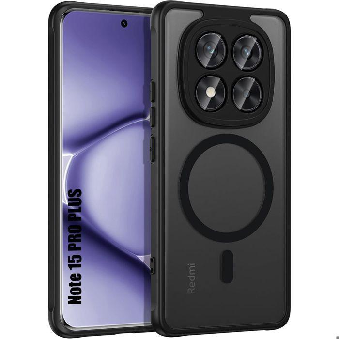 Coque pour Xiaomi Redmi Note 15 Pro Plus 5G - avec Cercle Magnétique et Vitre Caméra - Noir