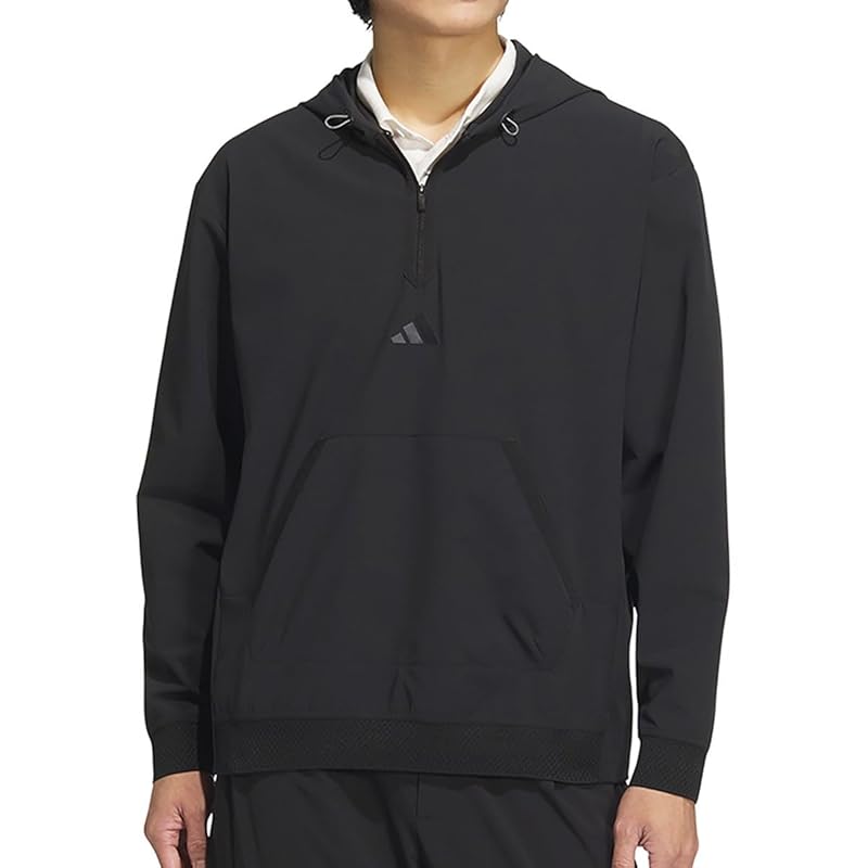 

[Adidas Golf] golf hoodie beyond The course water repellent ripstop half zip long sleeve hoodie black
