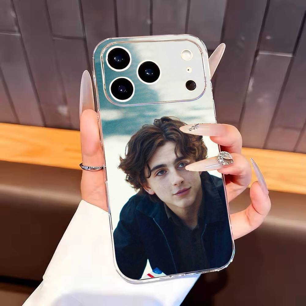 Timothee Chalamet Phone Case For iPhone17,16,15,14,13,12,11 Plus,Pro Max Soft Transparent Cover