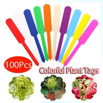 100PCS Waterproof Garden Plant Tags Plastic Labels for Flowe Herbs Bonsai Marker Pot Seedling Sign Mark DIY Planter Decor Tool