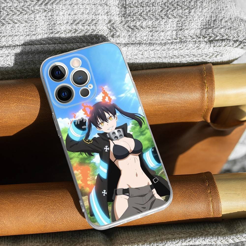 

F-Fire F-Force Cartoon Phone Case For iPhone 16,15,14,13,12,11 Pro,Max,Plus,X,XS,XR,SE,Mini Transparent Silicone Soft iPhone16se4