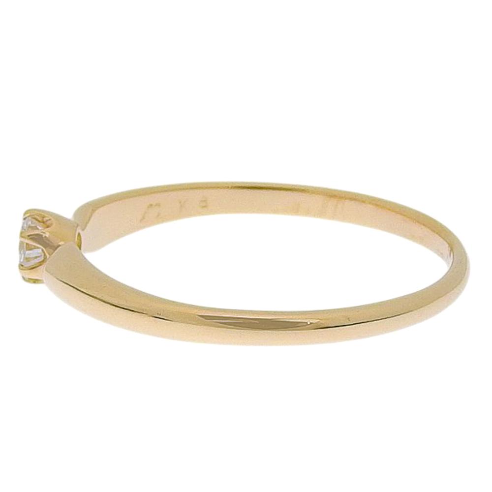 4℃ Ring K18 Yellow Gold/diamond #6.0(US Size) 1.6g Women Used