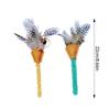 Cat Wand 2X Cat Chew Toys Feather Teething Enrichment Promotes Play Exercise And Reduces Boredom For Indoor Outdoor Activities