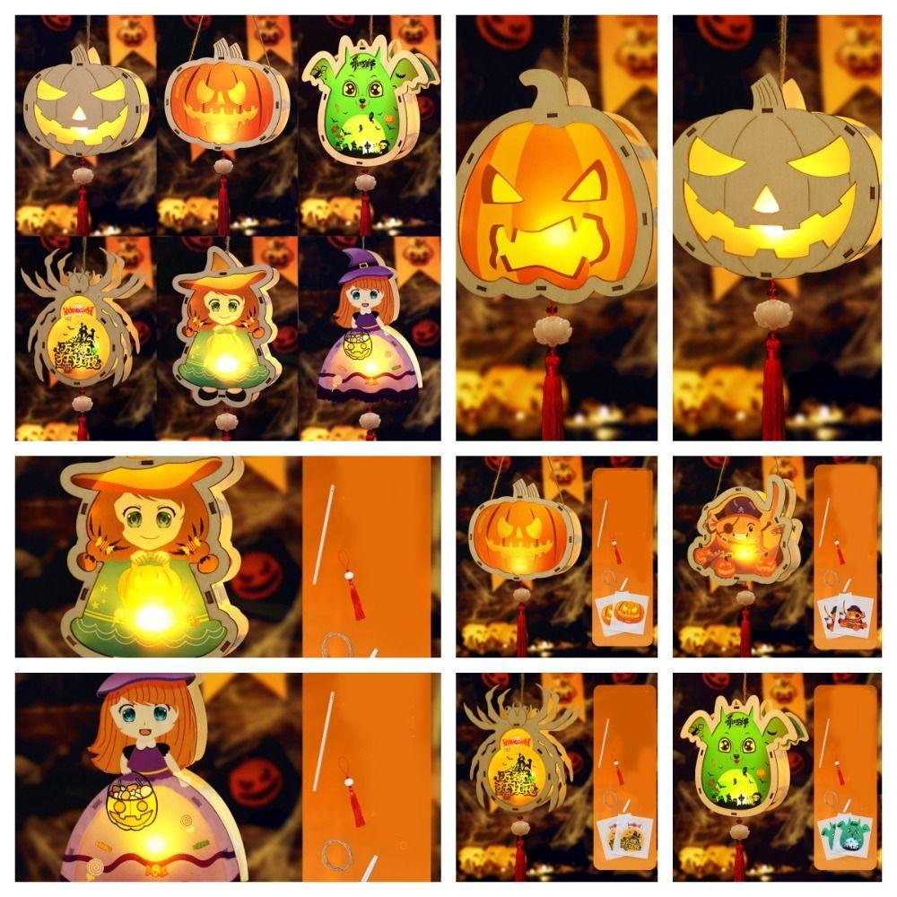 Glowing Halloween Lantern DIY Luminous Handmade  Lantern Halloween Pumpkin Lantern  Party Prop