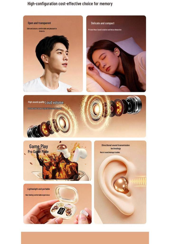 B56 Mini Bluetooth Earbuds: Long Battery Life, High Sound Quality, Comfortable Fit for Gaming & Sports