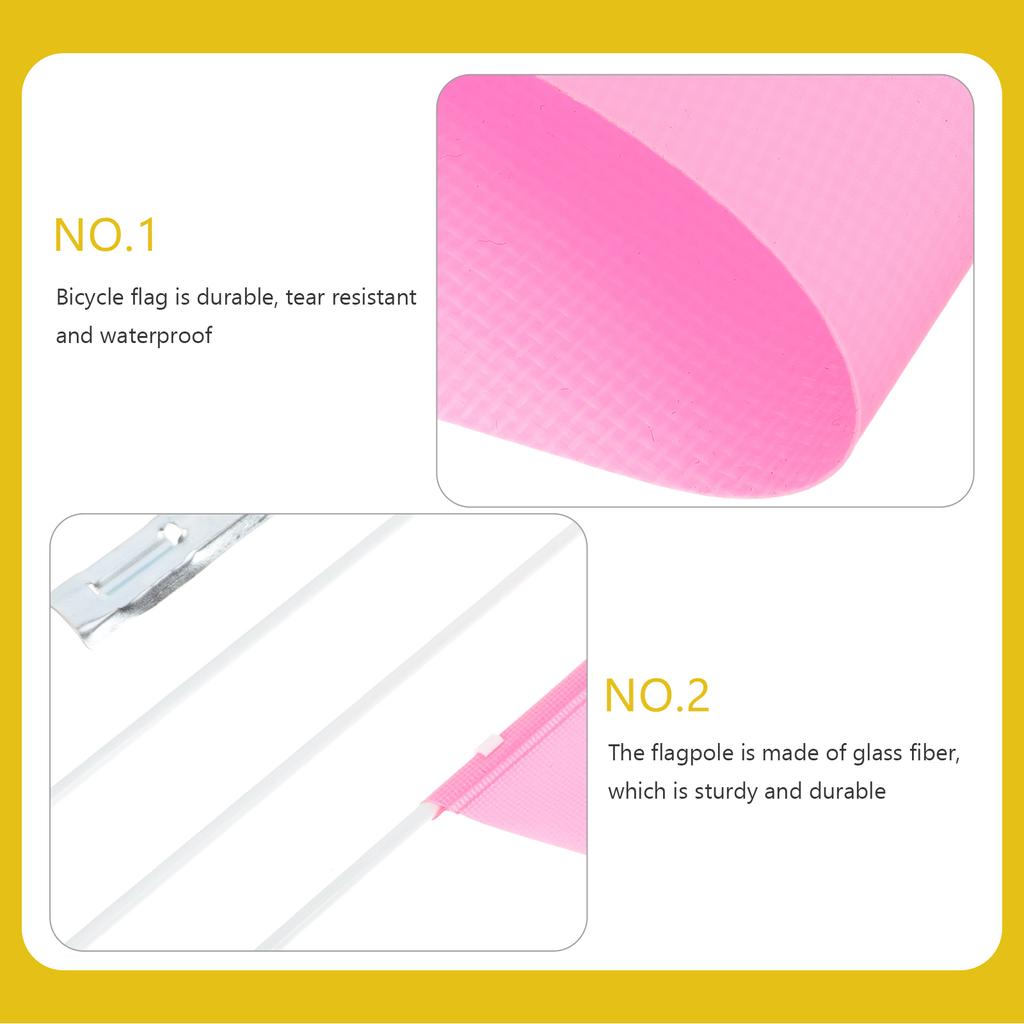 Bike Flag With Pole Adjustable Glass Fiber Flagpole For Bikes Cycling Warning Flags Advertising Home Decor Cycling Tail Flag