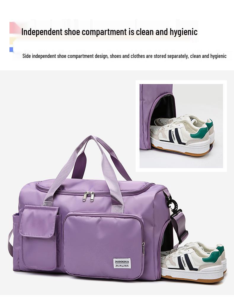 Large Capacity Travel Handbag: Ideal for Casual, Business, Outdoor Sports, with Wet/Dry Separation & Crossbody Feature.
