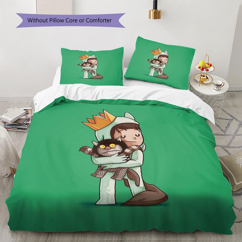 Where the Wild Things Are Pattern Bedding,Quilt Set Quilt Cover Pillowcase Home Birthday Gift(1 * duvet cover + 2 * pillowcase, without core)
