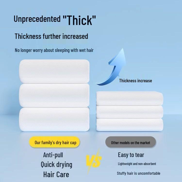 Women's Disposable Quick-Dry Hair Cap Set - Absorbent, Thick, Ideal for Travel