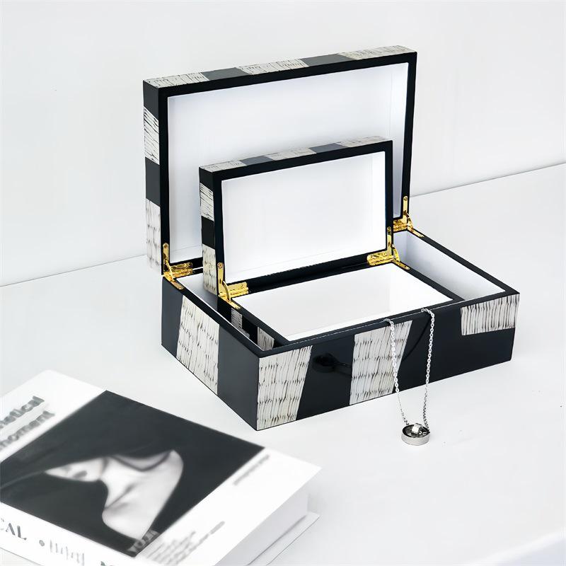 Nordic Minimalist Wooden Jewelry Box & Tissue Tray Decor for Bedroom/Living Room